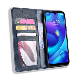 Wewoo Housse Coque Étui en cuir à boucle magnétique avec texture rétro et pour Xiaomi Redmi Note 7, support emplacements pour cartes porte-monnaie (bleu) pas cher