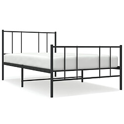 Maison Chic Lit adulte - Lit simple Cadre de lit métal avec tête de lit/pied de lit,Structure du lit Contemporain pour chambre noir 80x200 cm -MN33592