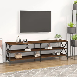 Maison Chic Meuble TV scandinave - Banc TV pour salon chêne marron 160x40x50 cm bois d'ingénierie -MN31036