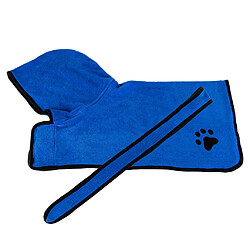 Chien Sèche Serviette Robe Chien Peignoir Doux Super Absorbant Bleu / Marron M-Bleu