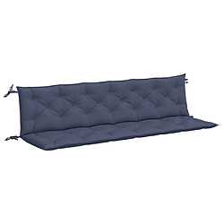 vidaXL Coussins de banc de jardin lot de 2 bleu marine 200x50x7 cm