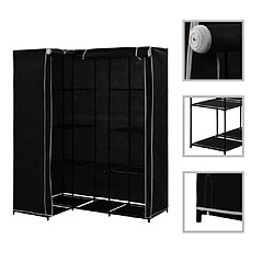 vidaXL Garde-robe d'angle Noir 130x87x169 cm