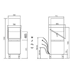 Acheter Lave-vaisselle professionnel à Capot - 30 litres - Panier 500 x 600 mm - Colged