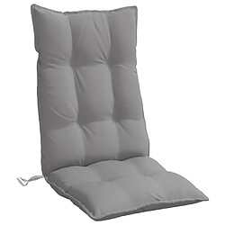 Acheter vidaXL Coussins de chaise à dossier haut lot de 4 gris tissu oxford