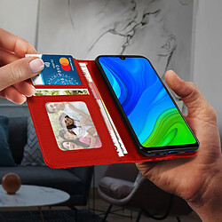 Avizar Housse Huawei P smart 2020 Étui Folio Porte carte Support Vidéo - rouge pas cher