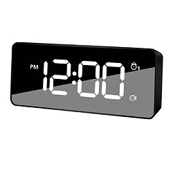 Acheter double usb numérique led horloge snooze minuterie miroir réveil chevet temps noir