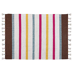 Beliani Tapis en coton multicolore 160 x 230 cm HISARLI