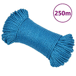 vidaXL Corde de travail Bleu 3 mm 250 m Polypropylène