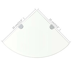 vidaXL Étagère de coin + supports chromés Verre Transparent 35 x 35 cm pas cher