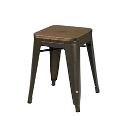 Urban Living Lot de 4 tabourets vintage Liv H46 cm - Gris industriel