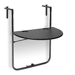 Helloshop26 Table de balcon pliante pliable 3 niveaux réglable noir 13_0002691