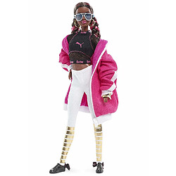 Barbie Signature Poupée de Collection Puma aux Cheveux Tressés, Veste Rose et Haut Noir, Jouet Collector, FJH70