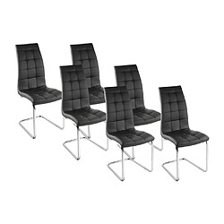 Vente-Unique Lot de 6 chaises NADYA - Simili - Noir