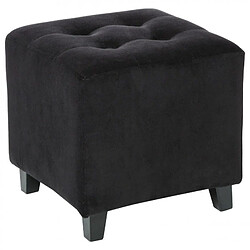 Atmosphera, Createur D'Interieur Pouf effet velours Léandre - noir - Atmosphera