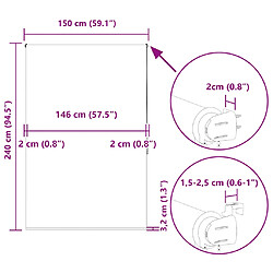 vidaXL Store enrouleur de douche 150x240 cm largeur du tissu 146 cm pas cher