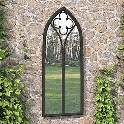 vidaXL Miroir de jardin Noir 100x45 cm Fer pour utilisation extérieure