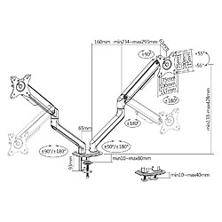 Acheter Kimex Support de bureau Full Motion pour 2 écrans PC 17"-32", gris