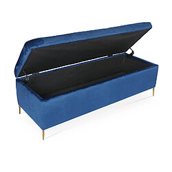 Avis Banquette Coffre Iris velours Bleu pieds or