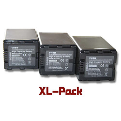 Lot de 3 batteries vhbw 3300mAh pour caméscope Panasonic HC-X900, HC-X900M, HDC-SD800, HDC-SD900, HDC-SD909