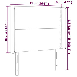 vidaXL Tête de lit à LED Taupe 93x16x118/128 cm Tissu pas cher