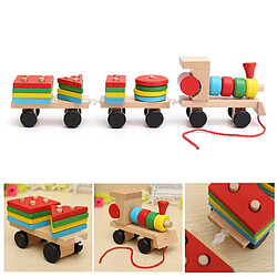 Universal Bois Solide Empilement Train Enfants Blocs Jouets Plaisirs Véhicules Plaques Jeux Jouets éducatifs pour les enfants Cadeaux d'anniversaire | Modèles Outils de construction Ensembles pas cher