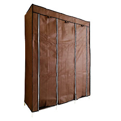 Acheter Dressing en tissu avec portes à fermeture éclair et poches latérales Nyana Home Dimensions 170x127x45 cm Marron