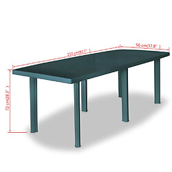 Maison Chic Table de jardin | Table d'extérieur Vert 210 x 96 x 72 cm Plastique -GKD11354 pas cher