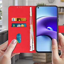 Avis Avizar Étui pour Xiaomi Redmi Note 9T 5G Clapet Portefeuille Support Vidéo Rouge