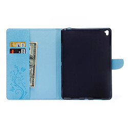 Acheter Wewoo Smart Cover bleu pour iPad Pro 9.7inch fleurs pressées motif de papillon flip horizontal PU étui en cuir avec boucle magnétique et titulaire fentes cartes porte-monnaie