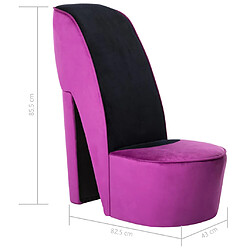 vidaXL Chaise en forme de chaussure à talon haut Violet Velours pas cher