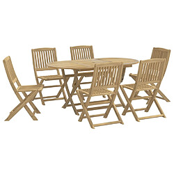 vidaXL Ensemble à manger de jardin 7 pcs Bois d'acacia solide