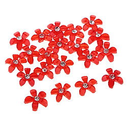 20 fleurs flatback bouton embellissements strass pour mariage rouge pas cher