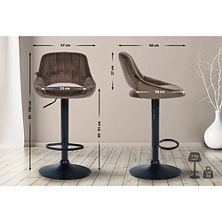 Non Lot de 2 tabourets de bar Milet velours B