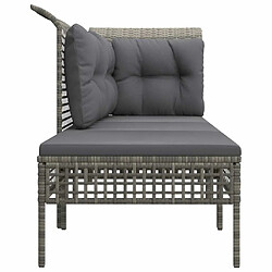 Maison Chic Salon de jardin 3 pcs + coussins - Mobilier/Meubles de jardin - Table et chaises d'extérieur Gris Résine tressée -MN87760 pas cher