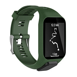 Wewoo Bracelet pour montre connectée Dragonne Sport en silicone la série Tomtom Runner 2/3 vert armée