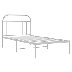 Maison Chic Lit adulte - Cadre de lit métal avec tête de lit pour chambre blanc 107x203 cm -MN60801 pas cher