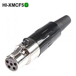 Connecteur XLR miniature Fiche femelle droite Hicon HI-XMCF5 Nombre de pôles: 5 argent 1 pc(s)