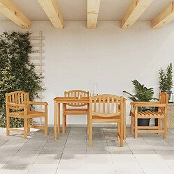 Maison Chic Ensemble de salle à manger de jardin 5 pcs,Table et chaises d'extérieur Bois de teck massif -GKD814383