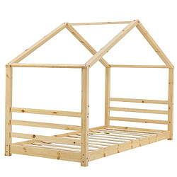 Acheter Lit d'enfant Vardø Bois Naturel 206x98x142cm [en.casa]