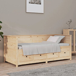 vidaXL Lit de jour sans matelas 100x200 cm bois de pin massif 