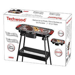 Avis Techwood Barbecue Electrique sur Pieds ou de Table Noir et rouge Acier et chrome 2000W