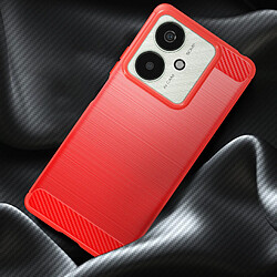 Avis Avizar Coque pour Xiaomi Redmi 13C Flexible Effet Carbone et Brossé Rouge