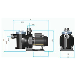 Pompe astral sena 0,50 cv monophasée uto-amorçante. débit 8m3/h