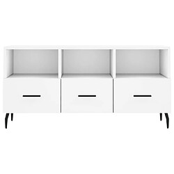 Acheter vidaXL Meuble TV blanc 102x36x50 cm bois d'ingénierie