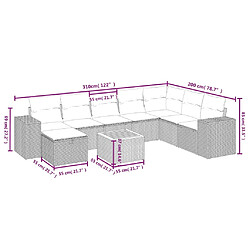 Avis Maison Chic Ensemble Tables et chaises d'extérieur 9 pcs avec coussins,Salon de jardin noir résine tressée -GKD915778