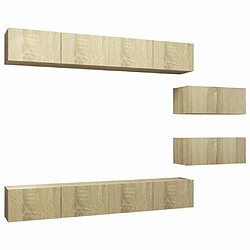 Maison Chic Ensemble de meubles TV 6 pcs | Banc TV Moderne pour salon | Meuble de Rangement - Chêne sonoma Aggloméré -MN42771