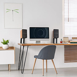 Edifier Supports d'enceintes de bureau, support d'enceintes de moniteur de studio pour petites et moyennes enceintes d'ordinateur d'étagère, supports d'enceintes de table inclinés anti-vibrations, noir - Paire pas cher