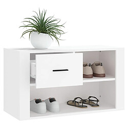 Acheter Maison Chic Armoire à Chaussures,Meuble de Rangement à Chaussures Blanc 80x35x45 cm Bois d'ingénierie -MN34831