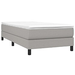 Avis Maison Chic Lit Adulte - Lit simple Lit à sommier tapissier et matelas moelleux - Meuble de Chambre - Gris clair 90x190 cm Tissu -MN70879