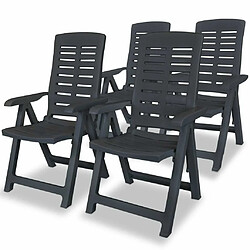 Avis Maison Chic Mobilier à dîner 5 pcs de jardin - Ensemble table et chaises d'extérieur - Salon/Mobilier de jardin classique Plastique Anthracite -MN75931